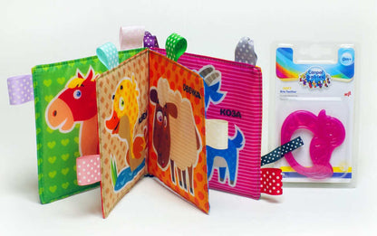 Soft book 'Cow' (+ teether) / М’яка книга 'Корівка' (+ прорізувач)  9789664403754-3