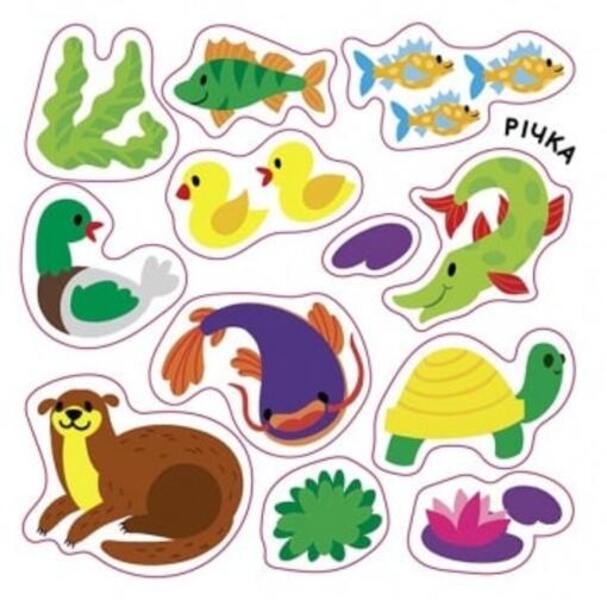 Sticker Album Who Lives In Water? Lake River Sea Ocean - Альбомчик-налпчик Хто живе у вод? Озеро Рчка Море Океан Angelina Zhurba - Ангелна Журба 9786170967794-5