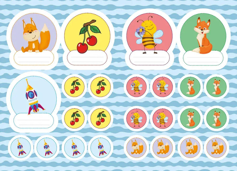 Stickers For Kindergarten. Chanterelle / Наліпки для дитячого садка. Лисичка / Author not specified Does not apply-3