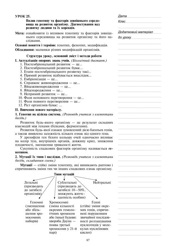 Study Of Biology In Grade 11. Lesson Notes. Indicative Calendar Plan / Вивчення біології у 11 класі. Конспекти уроків. Орієнтовний календарний план Olga Galashin, Anna Kravchik, Ivanna Olnyk / Ольга Галашин, Анна Кравчик, Іванна Олілінек 9789661022446-6
