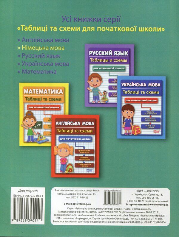 Tables And Diagrams For Elementary School. German Language / Таблиці та схеми для початкової школи. Німецька мова Alexander Pavlova / Олександра Павлова 9789669390172-2