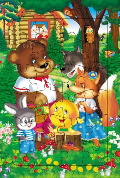 Tales for children. 6 puzzles. Task. Favorite fairy tales. Funny heroes / Казки малюкам. 6 пазлів. Завдання. Улюблені казки. Веселі герої  9789664669617-3
