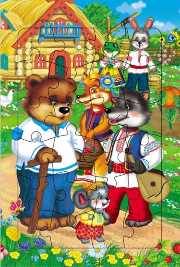 Tales for children. 6 puzzles. Task. Favorite fairy tales. Funny heroes / Казки малюкам. 6 пазлів. Завдання. Улюблені казки. Веселі герої  9789664669617-5