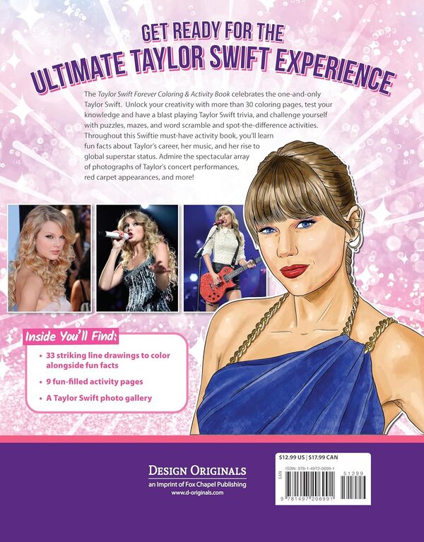 Taylor Swift Forever Coloring & Activity Book Ava Moore / Ава Мур 9781497206991-2