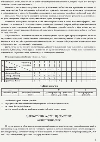 Teacher's observation notebook. 1st class / Зошит спостережень учителя. 1 клас  9789667503499-5