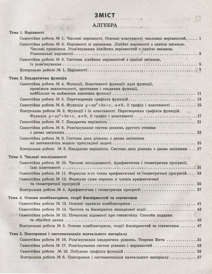 Test control of learning results. Algebra, Geometry. Grade 9 / Тестовий контроль результатів навчання. Алгебра, Геометрія. 9 клас Альбина Гальперина 9789669450067-2