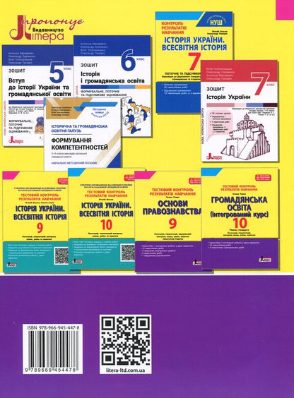 Test control of learning results. Fundamentals of jurisprudence. 9th grade / Тестовий контроль результатів навчання. Основи правознавства. 9 клас Татьяна Ремех 978-966-945-447-8-2