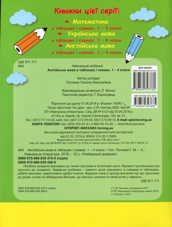 The Best Guide English In Tables And Diagrams 1-4 Classes - Найкращий довдник Англйська мова в таблицях схемах 1-4 класи - Author not specified 9789669393685-2