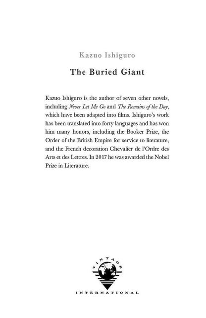 The Buried Giant / The Buried Giant Кадзуо Исигуро 9780571315079-4