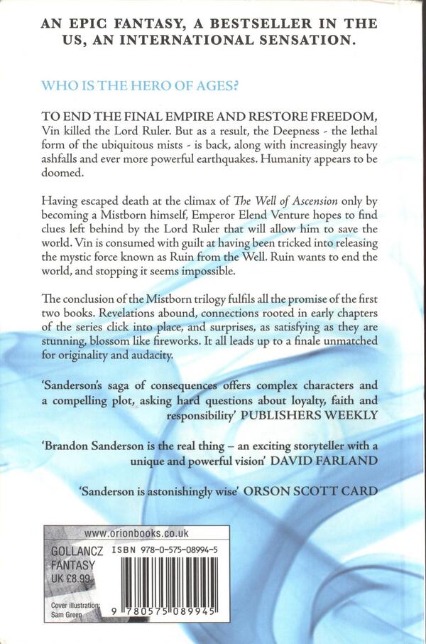 The Hero Of Ages Brandon Sanderson / Брендон Сандерсон 9780575089945-2