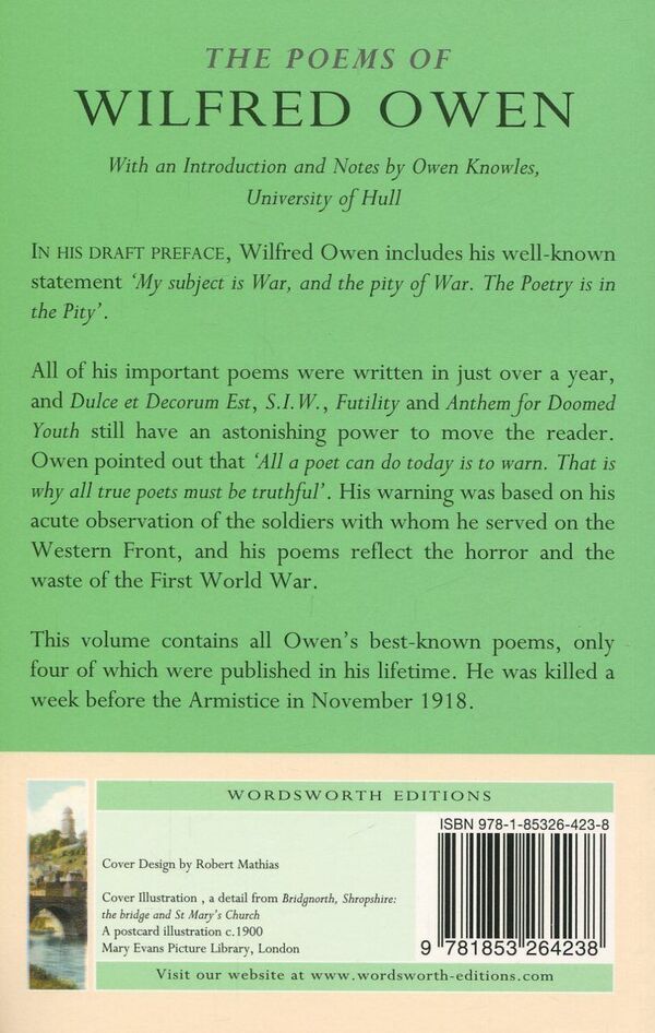 The Poems of Wilfred Owen / The Poems of Wilfred Owen Уилфред Оуэн 978-1-85326-423-8-2