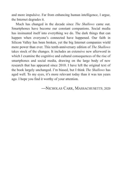 The Shallows. How the Internet Is Changing the Way We Think, Read and Remember / The Shallows. How the Internet Is Changing the Way We Think, Read and Remember Николас Карр 9781838952587-5