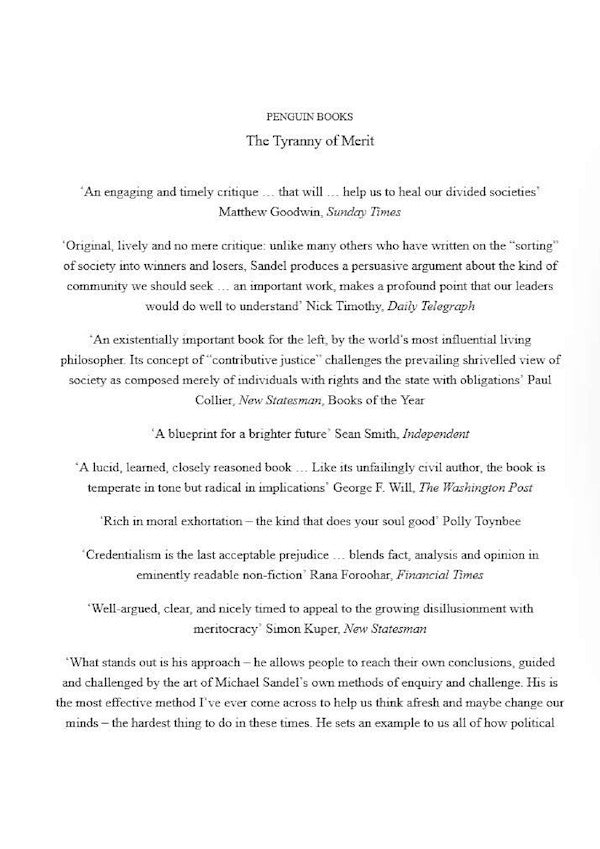 The Tyranny Of Merit Michael J. Sandel / Майкл Дж. Сэндел 9780141991177-5