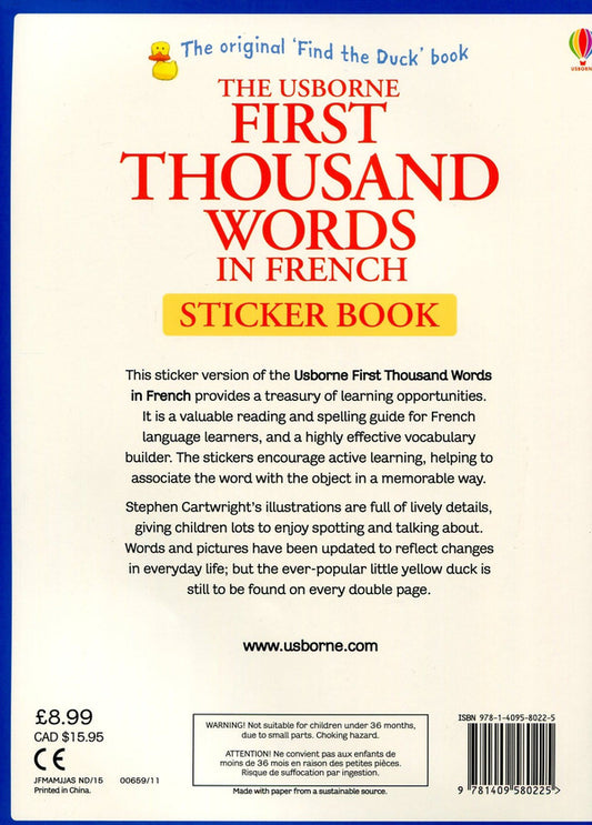 The Usborne First Thousand Words In French Sticker Book (+Stickers) Heather Amery / Хизер Амери 9781409580225-2