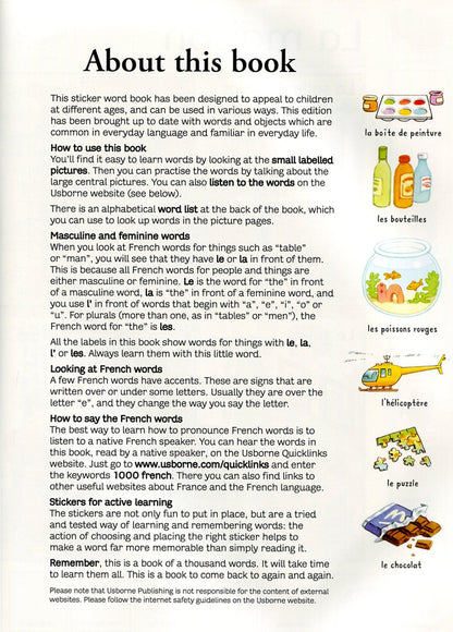 The Usborne First Thousand Words In French Sticker Book (+Stickers) Heather Amery / Хизер Амери 9781409580225-3