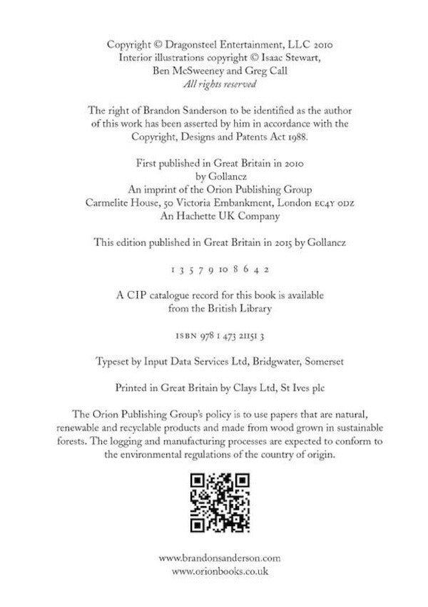 The Way of Kings Part One / The Way of Kings Part One Брендон Сандерсон 9780575097360-3