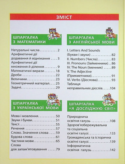 The cheat sheet to the elementary school course / Шпаргалка до курсу початкової школи Клавдия Мещерякова 9786176867494-3
