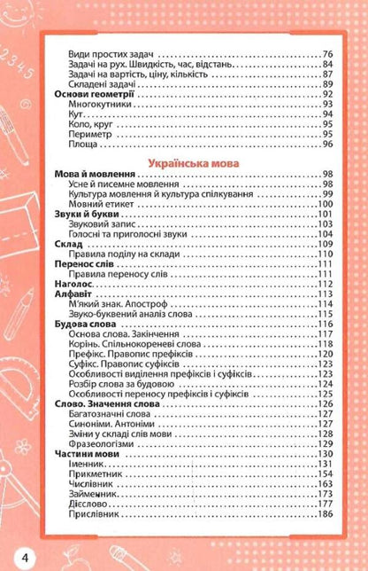 The entire elementary school course in tables and diagrams.1-4 classes / Увесь курс початкової школи у таблицях і схемах. 1-4 класи Ирина Марченко, Ольга Жукова, Елена Медведь, Наталья Еременко 978-617-7995-09-7-4