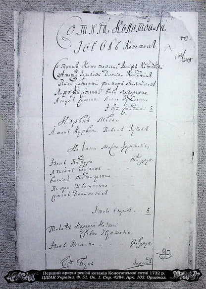The legacy of the Hetmanate. Konotopshchyna Cossack. Volume 1. Revisions of the Konotop Hundred in the 1830s and 1840s. Book 1 / Спадок Гетьманщини. Конотопщина козацька. Том 1. Ревізії Конотопської сотні 30–40-х рр. XVIII ст. Книга 1  978-617-8467-18-0-4