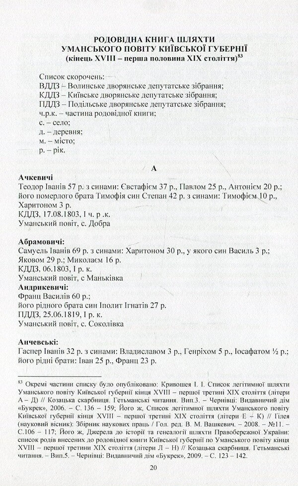 The nobility of Umanshchyna in the imperial era (end of the 18th - first half of the 19th century) / Шляхта Уманщини в імперську добу (кінець XVIII- перша половина ХІХ ст.) Игорь Кривошея 978-611-01-1057-0-5
