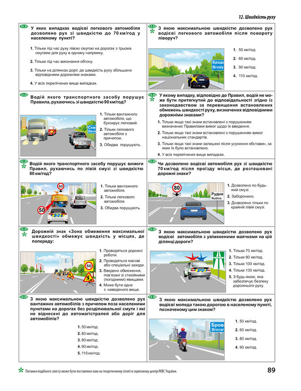Thematic Questions For Testing Knowledge Of Traffic Rules, Legislation, Road Safety, The Basics Of Providing First Aid - Тематичн запитання для переврки знань Правил дорожнього руху, законодавства, безпеки дорожнього руху, основ надання першо медично допомоги Zinovy Derech, Yury Zavoritsky - Зновй Дерех, Юрй Заворицький 9789664982433-3