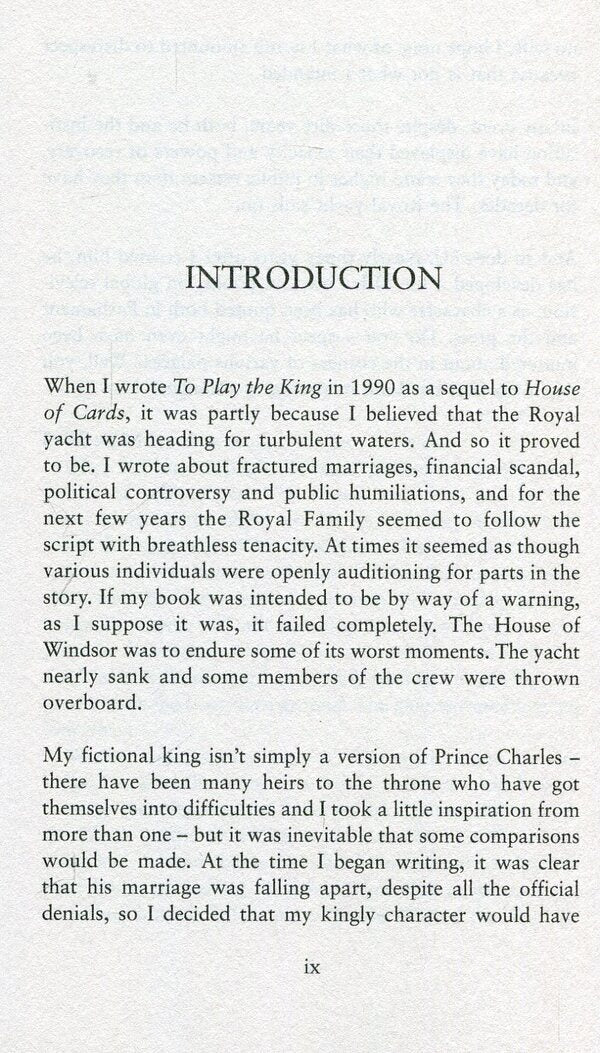 To Play The King. House Of Cards Trilogy. Book 2 Michael Dobbs / Майкл Доббс 9780007385171-3