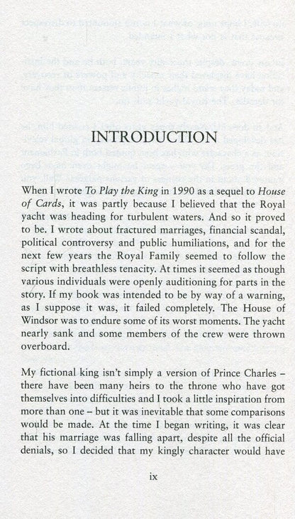 To Play The King. House Of Cards Trilogy. Book 2 Michael Dobbs / Майкл Доббс 9780007385171-3
