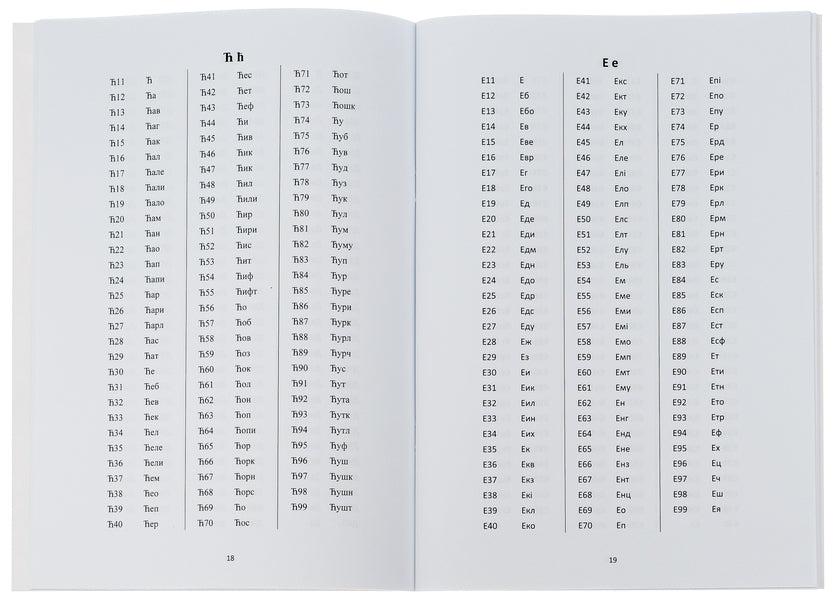 Two-digit tables of Cyrillic author's signs. Based on the combined Cyrillic alphabet / Двозначні таблиці кириличних авторських знаків. На основі зведеного кириличного алфавіту  978-617-520-558-7-4