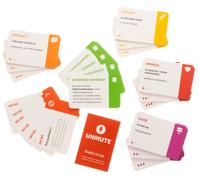 UNMUTE and present in English. Study cards / UNMUTE та презентуй англійською. Навчальні картки Юлия Заболотная, Виктория Слуцкая 4820284000024-4