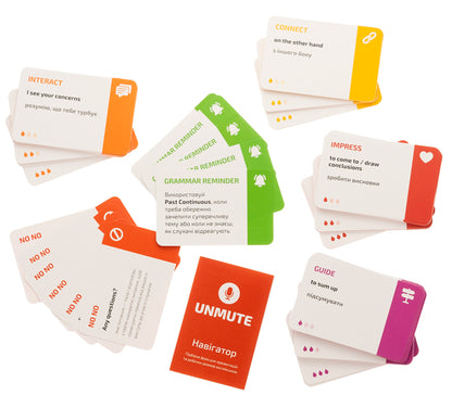 UNMUTE and present in English. Study cards / UNMUTE та презентуй англійською. Навчальні картки Юлия Заболотная, Виктория Слуцкая 4820284000024-4