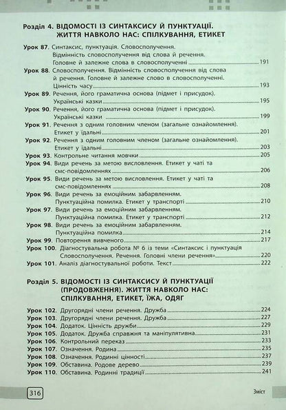 Ukrainian. Grade 5. Development of lessons / Українська мова. 5 клас. Розробки уроків Валентина Паращич 9786170994523-6