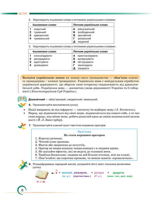 Ukrainian. Grade 8. Textbook / Українська мова. 8 клас. Підручник Alexander Avramenko, Zara Tishchenko / Александр Авраменко, Зара Тищенко 9786175590355-5