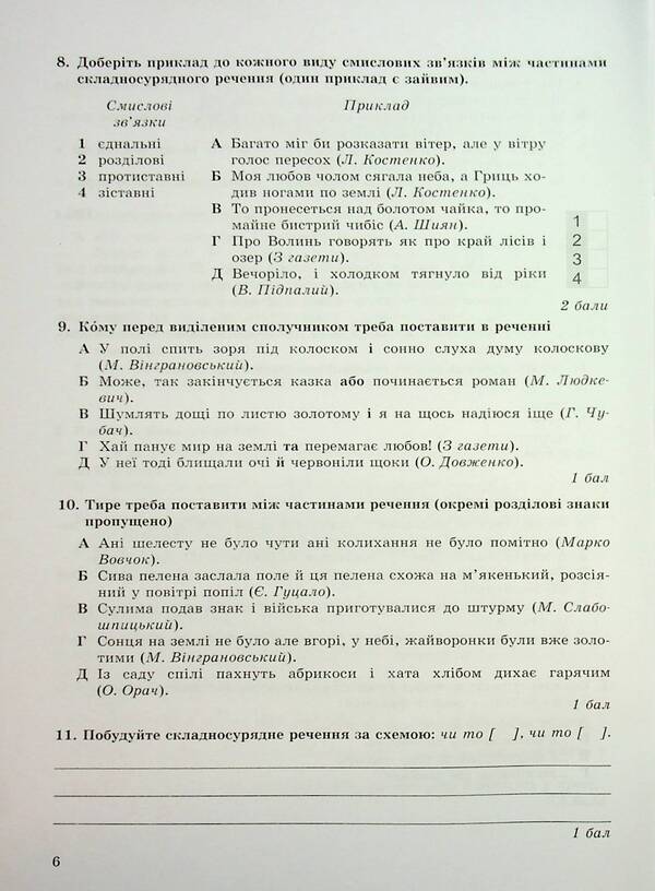 Ukrainian. Grade 9. Notebook For Control Work / Українська мова. 9 клас. Зошит для контрольних робіт Alexander Zabolotnyy, Victor Zabolotnyy / Олександр Заболотні, Віктор Заболотні 9786178370114-6