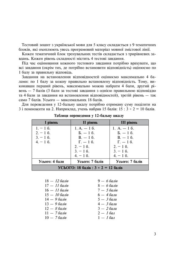 Ukrainian Language. 5Th Grade Tests For Current And Final (Thematic) Assessment (According To The Model Program Of O.V. Zabolotny And Others) / Українська мова. 5 клас. Тести для поточного та підсумкового (тематичного) оцінювання (за модельною програмою Заболотного О.В. та ін.) Taras Tkachuk, Anastasia Onatiy / Тарас Ткачук, Анастасія Онатій 9789661068833-3
