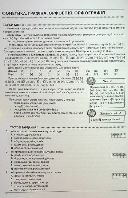 ЗНО Ukrainian Language. Comprehensive Edition. Standard Level. Advanced Level / ЗНО Українська мова. Комплексне видання. Рівень стандарту. Поглиблений рівень Elena Kurylyna, Lyudmila Prystay / Олена Куриліна, Людмила Прістай 9786175393536-6