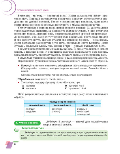 Ukrainian Literature. 6Th Grade / Українська література. 6 клас Alexander Avramenko / Александр Авраменко 9789663499413-5