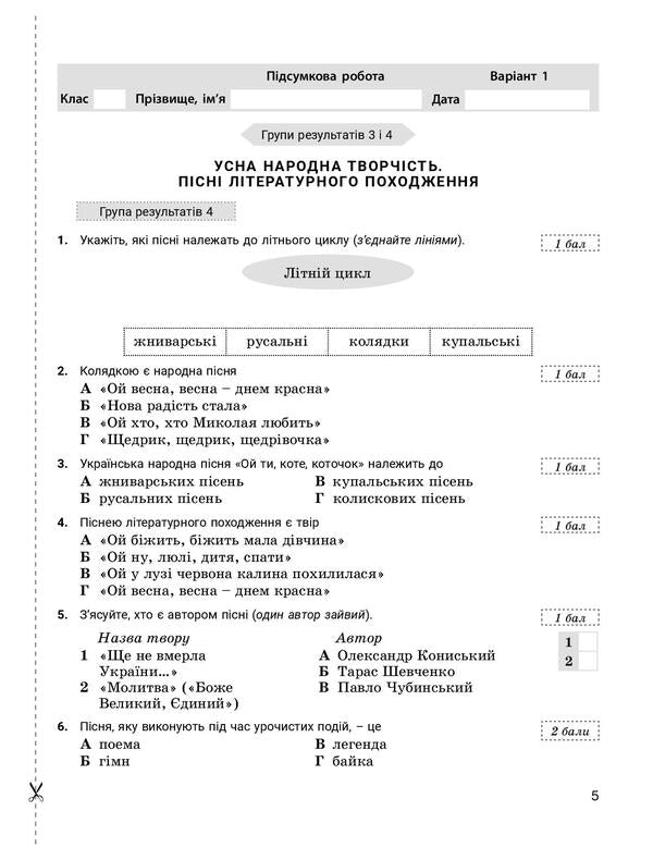 Ukrainian Literature. 6Th Grade NUSH. Control Of Learning Results + Evaluation By Groups Of Results / Українська література. 6 клас. НУШ. Контроль результатів навчання  + оцінювання за групами результатів Victor Zabolotny, Alexander Zabolotny / Віктор Заболотний, Олександр Заболотний 9789669455444-4
