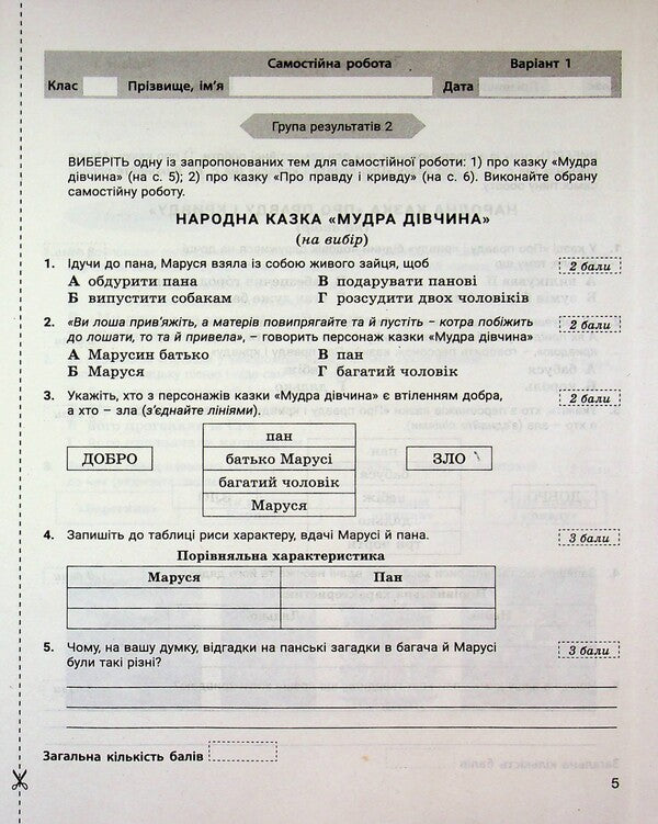 Ukrainian Literature. Grade 5. Control of learning outcomes / Українська література. 5 клас. Контроль результатів навчання Александр Заболотный, Виктор Заболотный 978-966-945-543-7-6