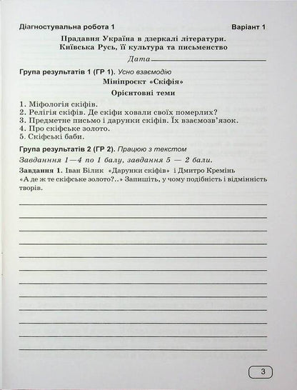 Ukrainian Literature. Grade 8. Diagnosing work by groups of results / Українська література. 8 клас. Діагностувальні роботи за групами результатів Галина Панчук 9789660744028-4