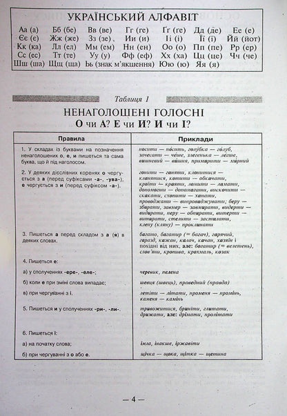 Ukrainian Spelling In Tables / Український правопис у таблицях Larisa Sheveleva / Лариса Шевельова 9789664740491-5