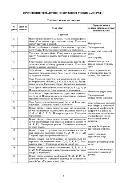 Ukrainian language. 3rd grade Calligraphy lessons / Українська мова. 3 клас. Уроки каліграфії Тамара Дюдюнова 978-966-10-6566-5-3