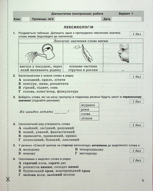 Ukrainian language. 5th grade NUSH. Control of learning results / Українська мова. 5 клас. НУШ. Контроль результатів навчання Александр Заболотный, Виктор Заболотный 978-966-945-365-5-4