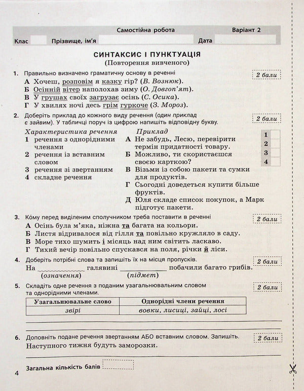 Ukrainian language. 6th grade Control of learning results / Українська мова. 6 клас. Контроль результатів навчання Александр Заболотный, Виктор Заболотный 978-966-945-372-3-4