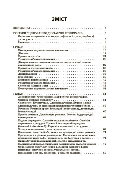 Ukrainian language. A collection of dictations and retellings. Grades 7-9 / Українська мова. Збірник диктантів і переказів. 7—9 класи Валентина Паращич 9786170041807-2