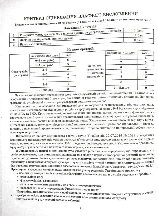 Ukrainian language. Collection of test tasks for preparation for DPA and ZNO 2022 / Українська мова. Збірник тестових завдань для підготовки до ДПА та ЗНО 2022 Валентина Новоселова, Галина Шелехова 978-617-686-688-6-4