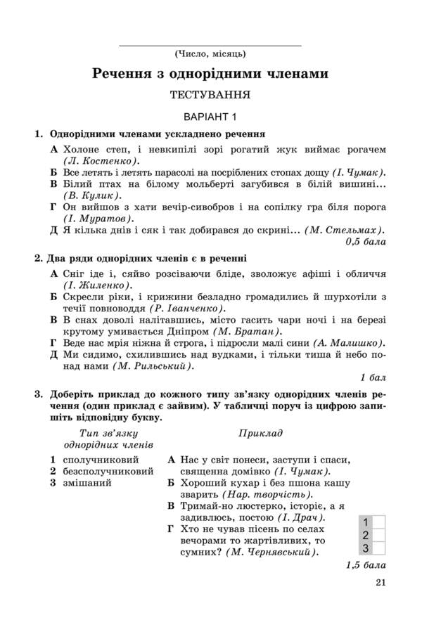 Ukrainian language. Workbook for test papers 8th grade / Українська мова. Зошит для контрольних робіт 8 клас Виктор Заболотный 978-966-11-0691-7-4
