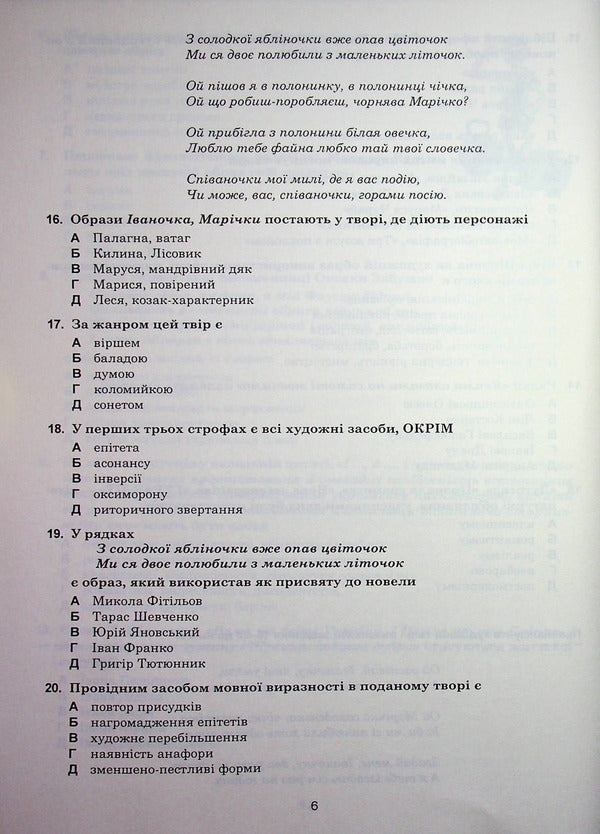 Ukrainian language and literature. 10+5 samples of ZNO and NMT 2026 / Українська мова та література. 10+5 зразків ЗНО і НМТ 2026 Тарас Ткачук, Анастасия Онатий 9789661093095-5