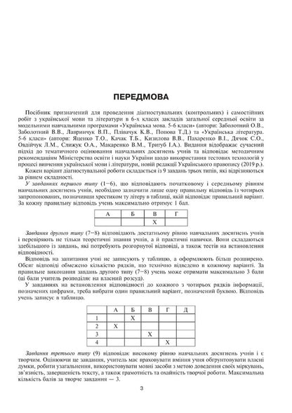 Ukrainian language and literature. 6th grade Diagnostic (control) and independent works to test knowledge / Українська мова та література. 6 клас. Діагностувальні (контрольні) та самостійні роботи для перевірки знань Вера Когут, Галина Гуль 978-966-10-6914-4-4