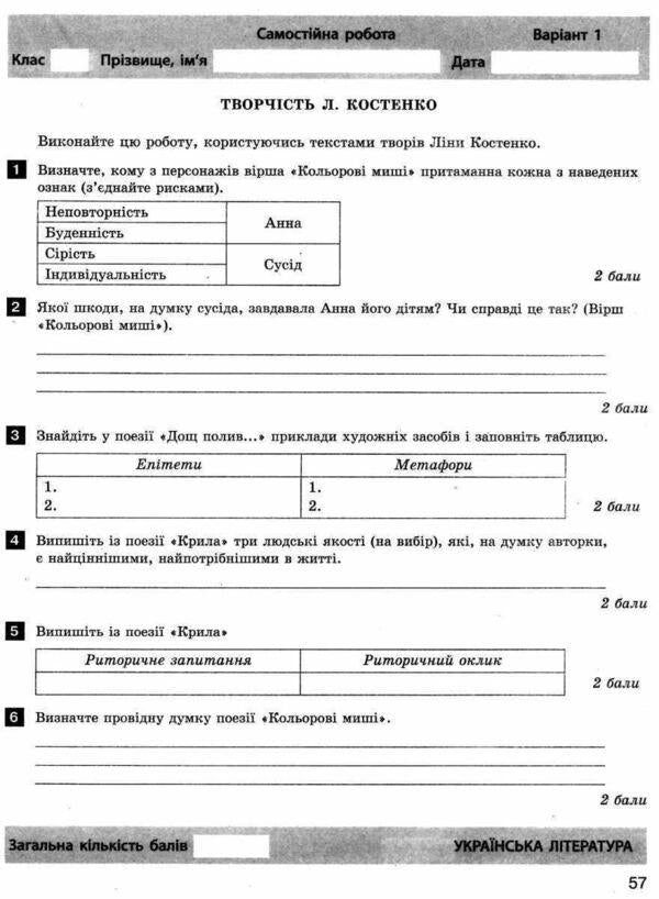 Ukrainian language and literature. 7th grade. Test control of learning results / Українська мова та література. 7 клас. Тестовий контроль результатів навчання Александр Заболотный, Виктор Заболотный 978-966-945-160-6-5