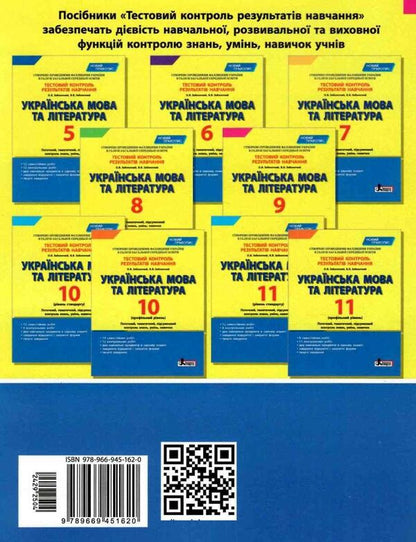Ukrainian language and literature. Grade 9. Test control of learning results / Українська мова та література. 9 клас. Тестовий контроль результатів навчання Александр Заболотный, Виктор Заболотный 978-966-945-162-0-2